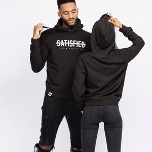Never Satisfied Brand Logo Hoodie